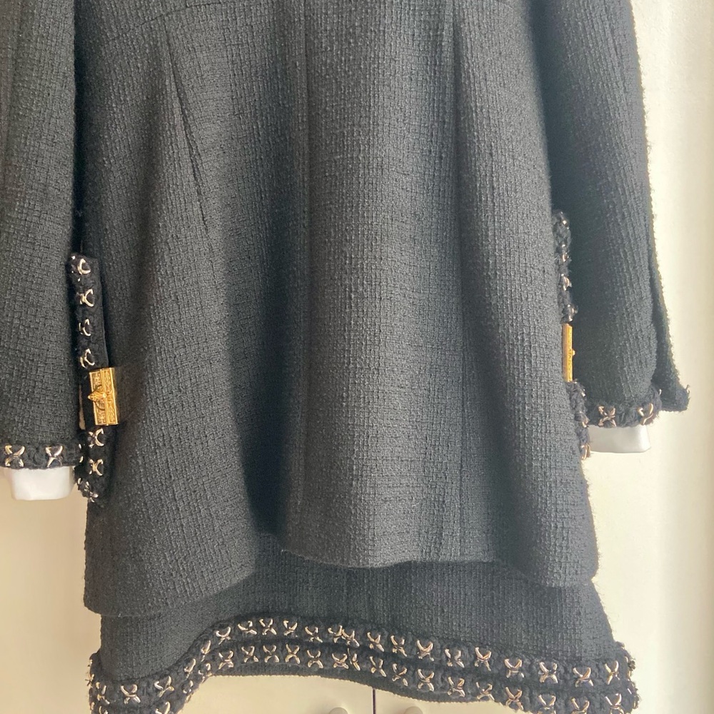 Chanel Black Blazer and Dress Set with Metallic Embellishments - Picture 10 of 16